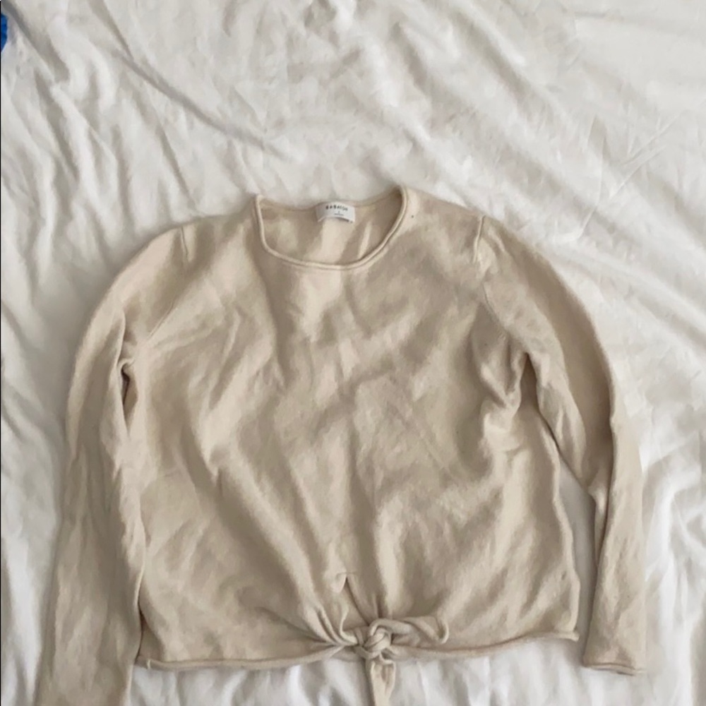 Aritzia Babaton wool beige cropped sweater